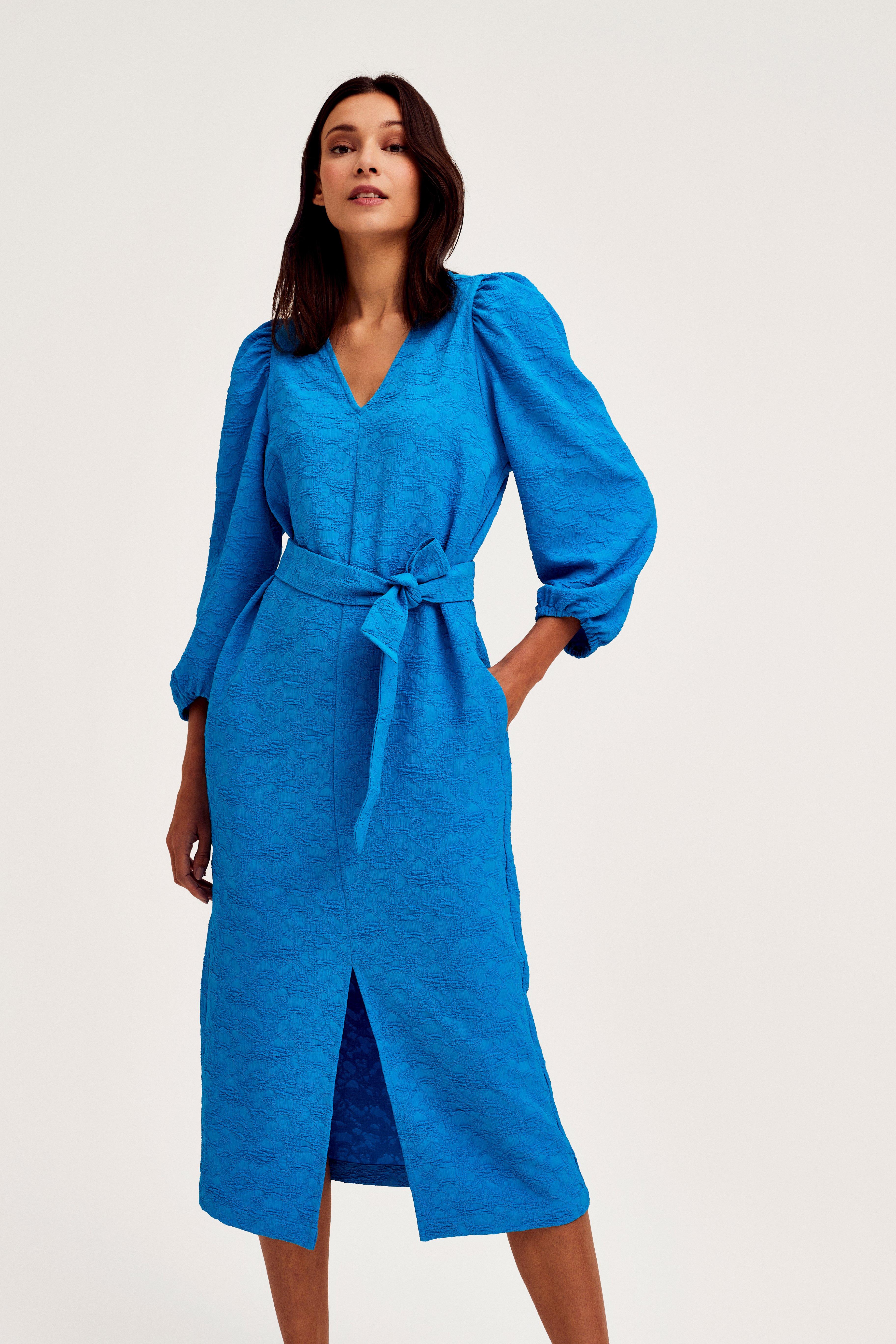 Felblauwe jurk outlet
